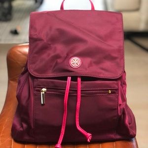 Tory Burch nylon backpack in burgundy color NWOT